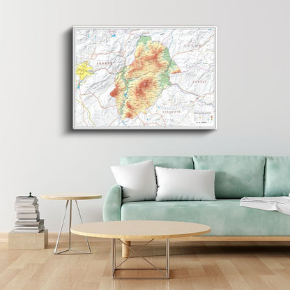 Kırıkkale - Fiziki Haritası Kanvas Tablo