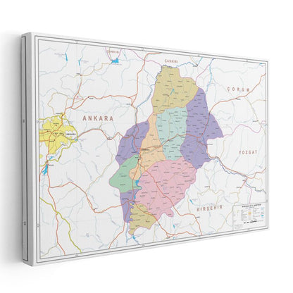 Kırıkkale - İl Haritası Kanvas Tablo