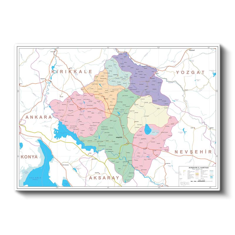 Kırşehir - İl Haritası Kanvas Tablo