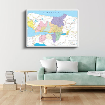 Kocaeli - İl Haritası Kanvas Tablo
