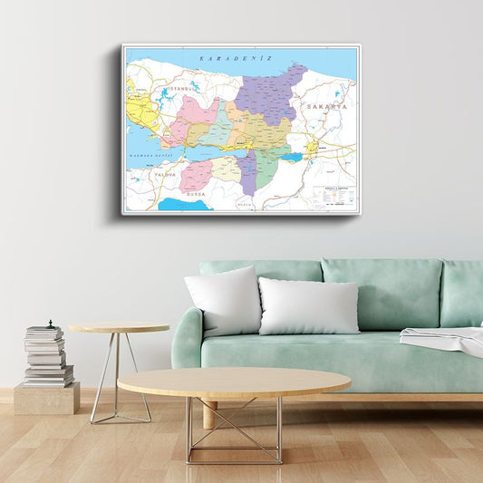 Kocaeli - İl Haritası Kanvas Tablo