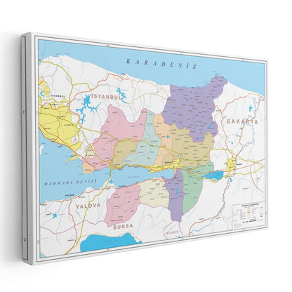 Kocaeli - İl Haritası Kanvas Tablo