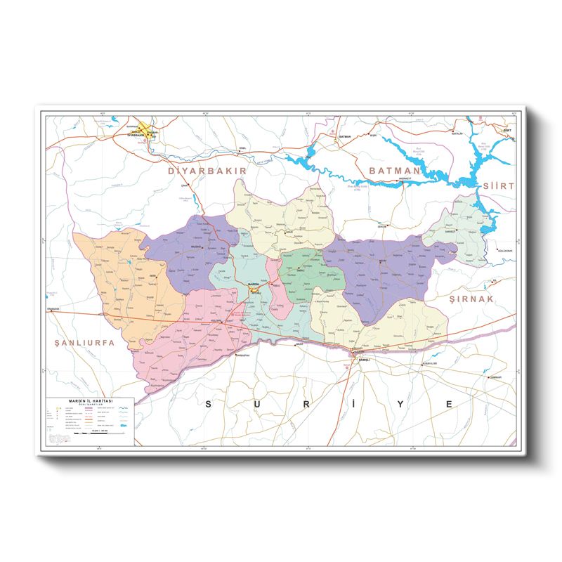 Mardin - İl Haritası Kanvas Tablo