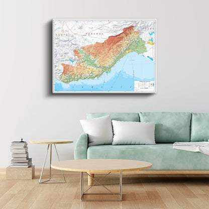 Mersin - Fiziki Haritası Kanvas Tablo