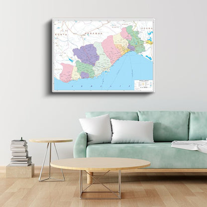 Mersin - İl Haritası Kanvas Tablo