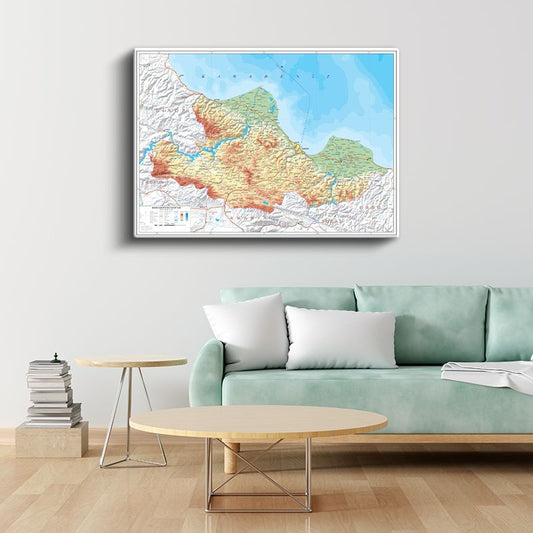 Samsun - Fiziki Haritası Kanvas Tablo