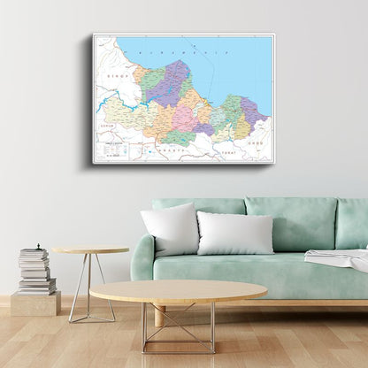 Samsun - İl Haritası Kanvas Tablo