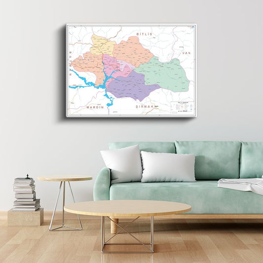 Siirt - İl Haritası Kanvas Tablo
