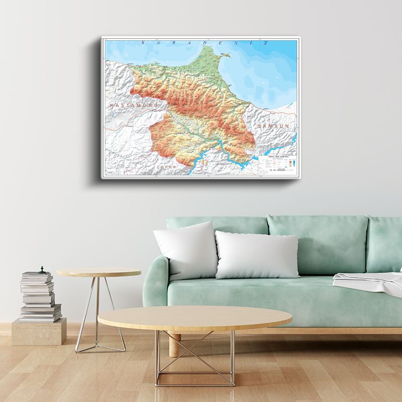 Sinop - Fiziki Haritası Kanvas Tablo