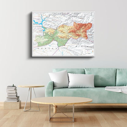 Şırnak - Fiziki Haritası Kanvas Tablo