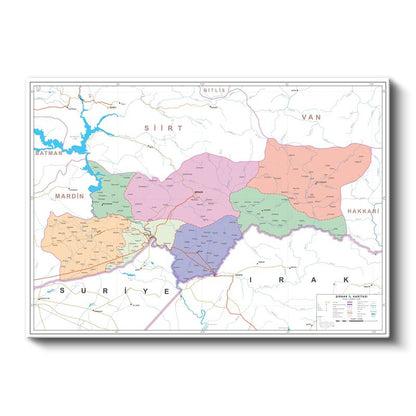 Şırnak - İl Haritası Kanvas Tablo