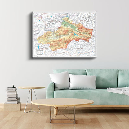 Tokat - Fiziki Haritası Kanvas Tablo