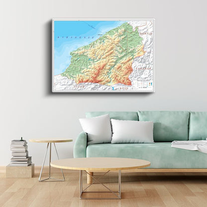 Zonguldak - Fiziki Haritası Kanvas Tablo