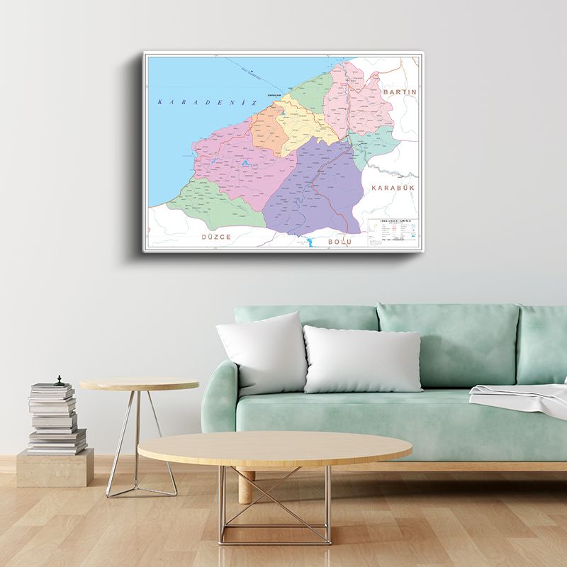 Zonguldak - İl Haritası Kanvas Tablo
