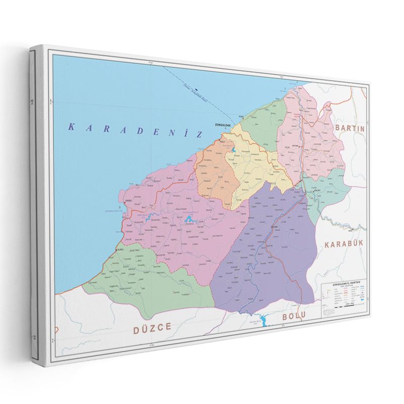 Zonguldak - İl Haritası Kanvas Tablo