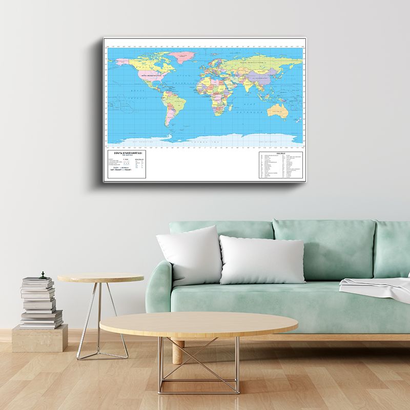 Dünya - Siyasi Haritası Kanvas Tablo
