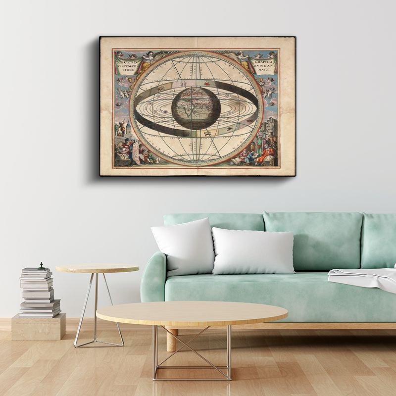 Batlamyus Sistemi - Dünya Haritası Kanvas Tablo