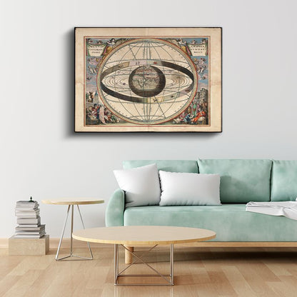 Batlamyus Sistemi - Dünya Haritası Kanvas Tablo