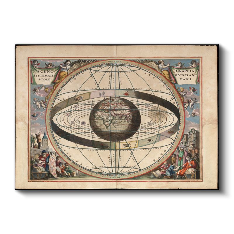 Batlamyus Sistemi - Dünya Haritası Kanvas Tablo