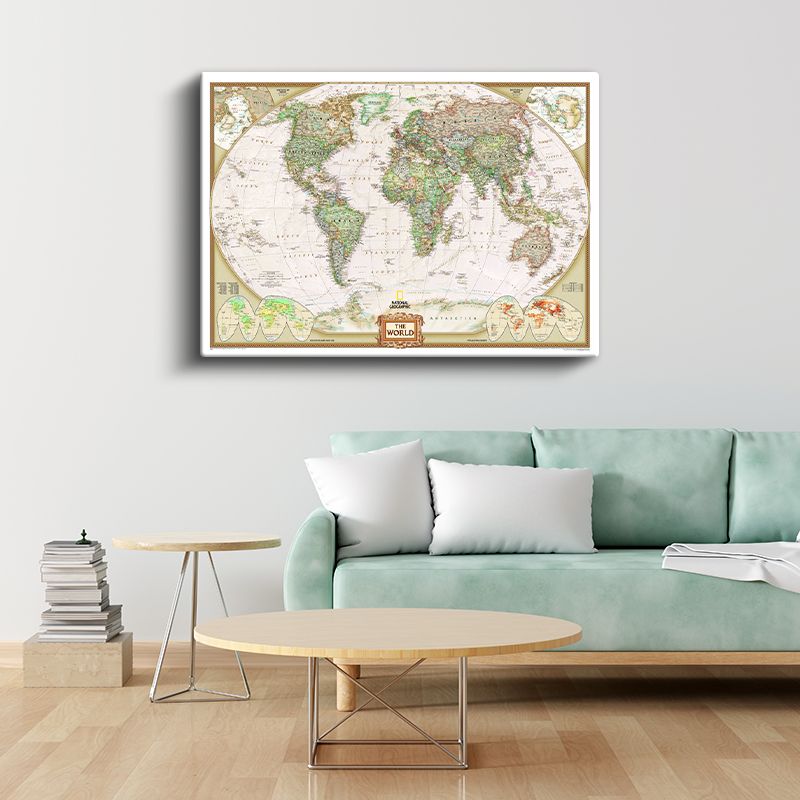 National Geographic - Dünya Haritası Kanvas Tablo