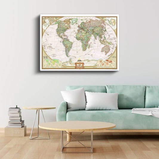 National Geographic - Dünya Haritası Kanvas Tablo