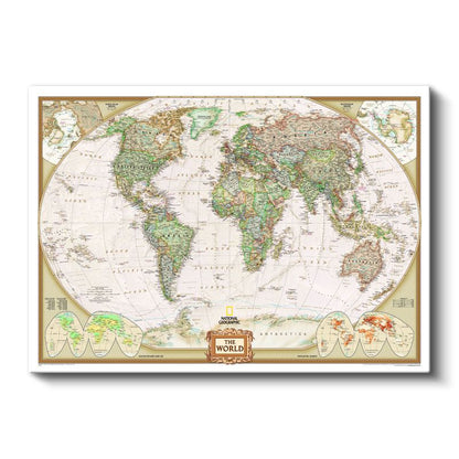 National Geographic - Dünya Haritası Kanvas Tablo