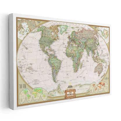 National Geographic - Dünya Haritası Kanvas Tablo