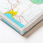 Yatay Kanvas Tablo Burdur Bölge Detayları Harita Tablosu Ev Ofis Duvar Dekoru