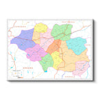 Yatay Kanvas Tablo Çankırı Bölgesel Alan Harita Tablosu Ev Ofis Duvar Dekoru