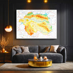 Yatay Kanvas Tablo Eskişehir Doğal Oluşum Harita Tablosu Ev Ofis Duvar Dekoru