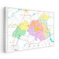 Yatay Kanvas Tablo Gaziantep Siyasi Sınır Harita Tablosu Ev Ofis Duvar Dekoru