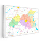 Yatay Kanvas Tablo Gaziantep Siyasi Sınır Harita Tablosu Ev Ofis Duvar Dekoru