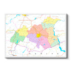 Yatay Kanvas Tablo Gaziantep Siyasi Sınır Harita Tablosu Ev Ofis Duvar Dekoru