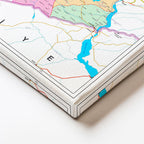 Yatay Kanvas Tablo Gaziantep Siyasi Sınır Harita Tablosu Ev Ofis Duvar Dekoru