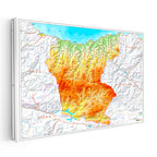 Yatay Kanvas Tablo Giresun Fiziki Yeryüzü Harita Tablosu Ev Ofis Duvar Dekoru