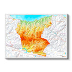 Yatay Kanvas Tablo Giresun Fiziki Yeryüzü Harita Tablosu Ev Ofis Duvar Dekoru