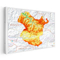 Yatay Kanvas Tablo Gümüşhane Coğrafi Yapı Harita Tablosu Ev Ofis Duvar Dekoru