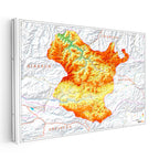 Yatay Kanvas Tablo Gümüşhane Coğrafi Yapı Harita Tablosu Ev Ofis Duvar Dekoru