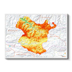 Yatay Kanvas Tablo Gümüşhane Coğrafi Yapı Harita Tablosu Ev Ofis Duvar Dekoru