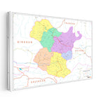 Yatay Kanvas Tablo Gümüşhane Yerleşim Planı Harita Tablosu Ev Ofis Duvar Dekoru