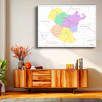 Yatay Kanvas Tablo Gümüşhane Yerleşim Planı Harita Tablosu Ev Ofis Duvar Dekoru