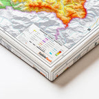 Yatay Kanvas Tablo Hakkari Topografik Harita Tablosu Ev Ofis Duvar Dekoru