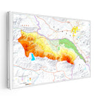Yatay Kanvas Tablo Iğdır Doğal Oluşum Harita Tablosu Ev Ofis Duvar Dekoru