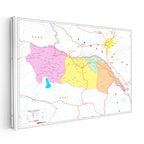 Yatay Kanvas Tablo Iğdır İlçe Planı Harita Tablosu Ev Ofis Duvar Dekoru