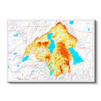 Yatay Kanvas Tablo Isparta Arazi Şekilleri Harita Tablosu Ev Ofis Duvar Dekoru