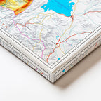 Yatay Kanvas Tablo Isparta Arazi Şekilleri Harita Tablosu Ev Ofis Duvar Dekoru