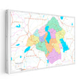 Yatay Kanvas Tablo Isparta Siyasi Sınır Harita Tablosu Ev Ofis Duvar Dekoru