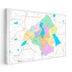 Yatay Kanvas Tablo Isparta Siyasi Sınır Harita Tablosu Ev Ofis Duvar Dekoru