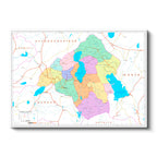 Yatay Kanvas Tablo Isparta Siyasi Sınır Harita Tablosu Ev Ofis Duvar Dekoru