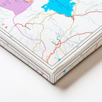 Yatay Kanvas Tablo Isparta Siyasi Sınır Harita Tablosu Ev Ofis Duvar Dekoru